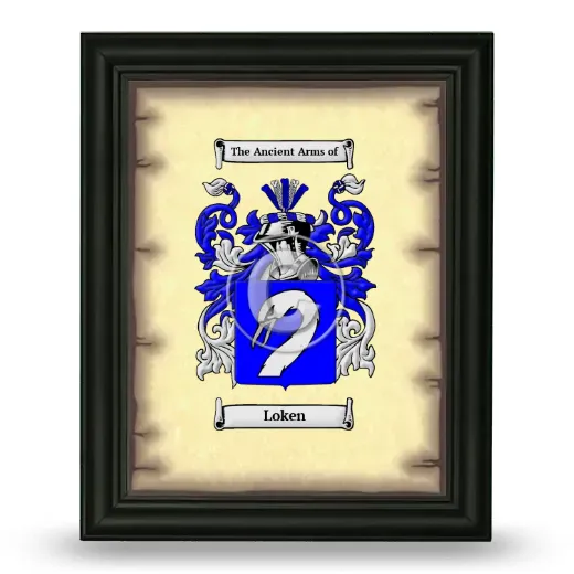 Loken Coat of Arms Framed - Black