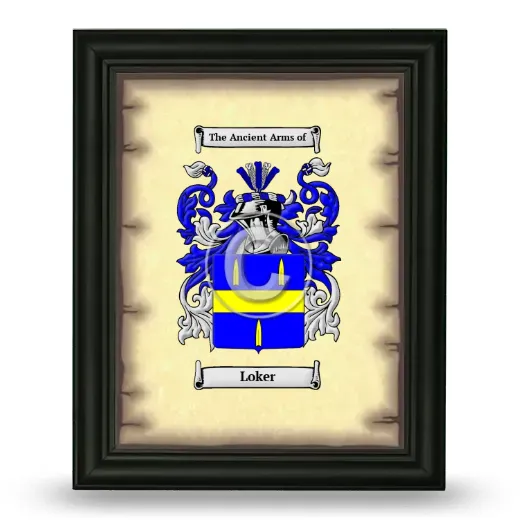 Loker Coat of Arms Framed - Black