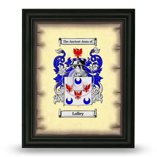 Lolley Coat of Arms Framed - Black