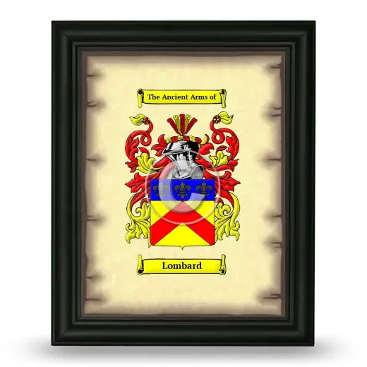 Lombard Coat of Arms Framed - Black