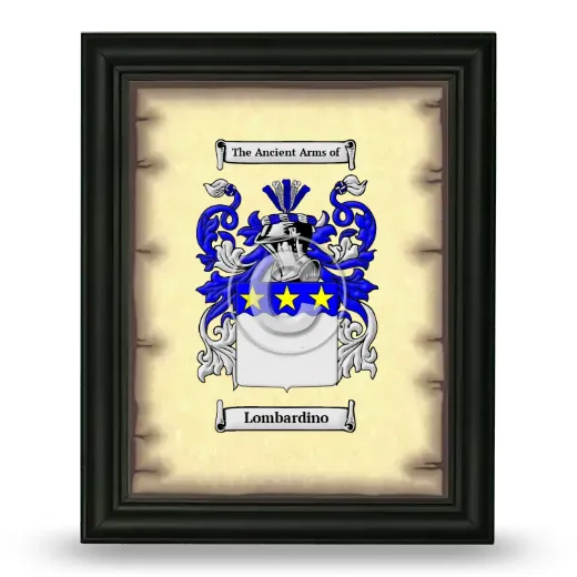 Lombardino Coat of Arms Framed - Black