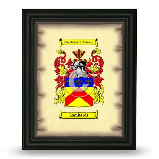 Lombards Coat of Arms Framed - Black