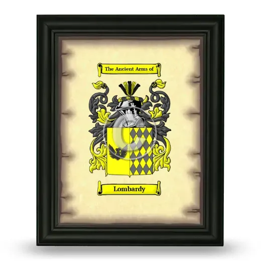 Lombardy Coat of Arms Framed - Black