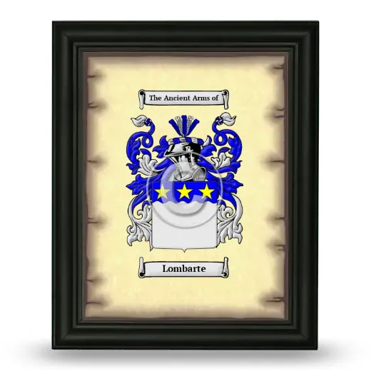 Lombarte Coat of Arms Framed - Black