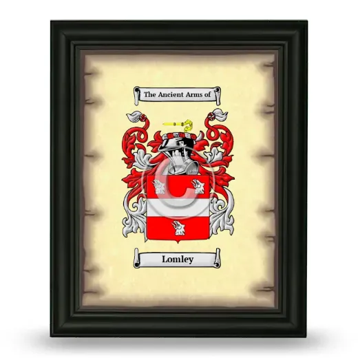 Lomley Coat of Arms Framed - Black