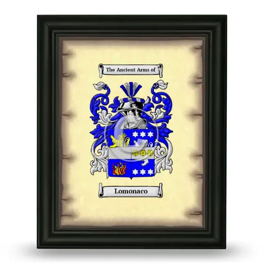 Lomonaco Coat of Arms Framed - Black