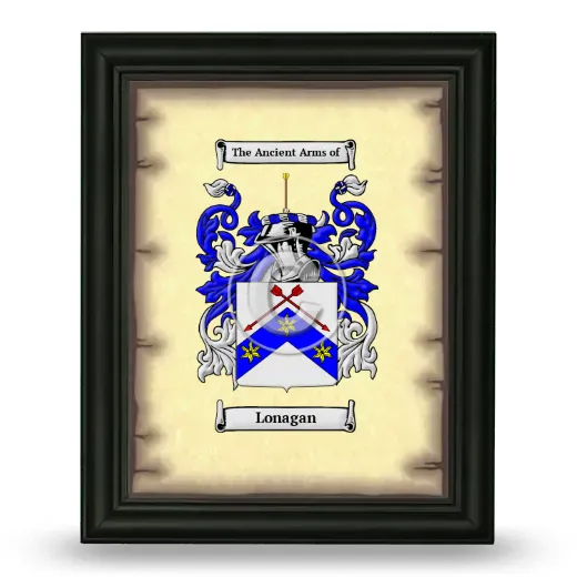 Lonagan Coat of Arms Framed - Black