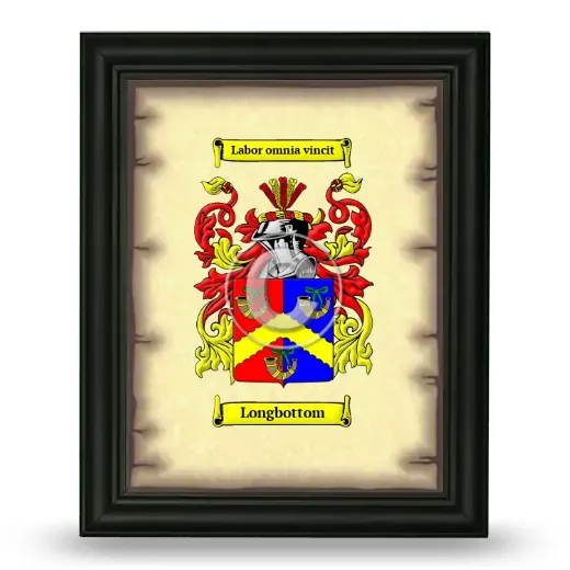 Longbottom Coat of Arms Framed - Black