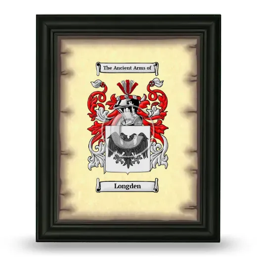 Longden Coat of Arms Framed - Black