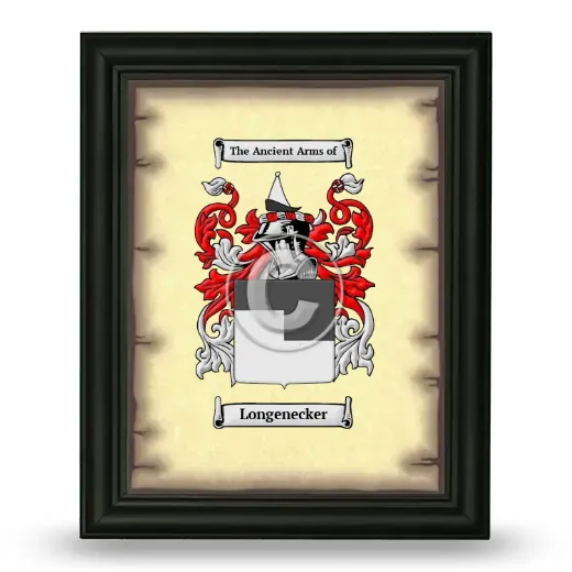 Longenecker Coat of Arms Framed - Black