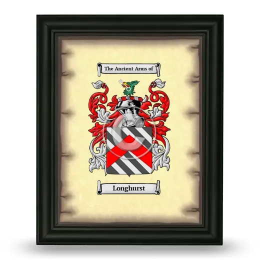 Longhurst Coat of Arms Framed - Black