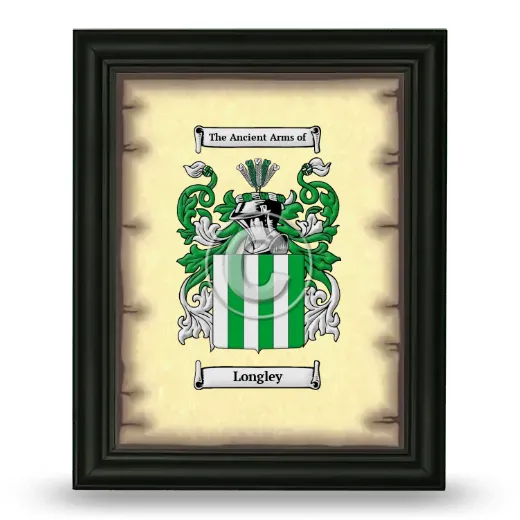 Longley Coat of Arms Framed - Black