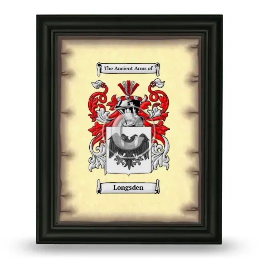 Longsden Coat of Arms Framed - Black