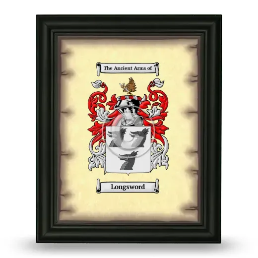 Longsword Coat of Arms Framed - Black
