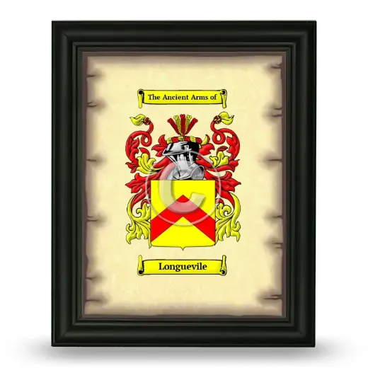 Longuevile Coat of Arms Framed - Black