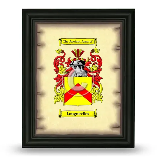 Longueviles Coat of Arms Framed - Black