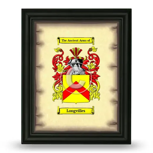 Longvilles Coat of Arms Framed - Black