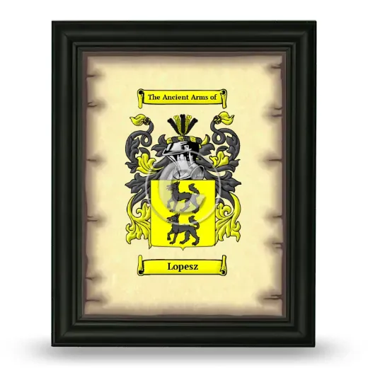 Lopesz Coat of Arms Framed - Black