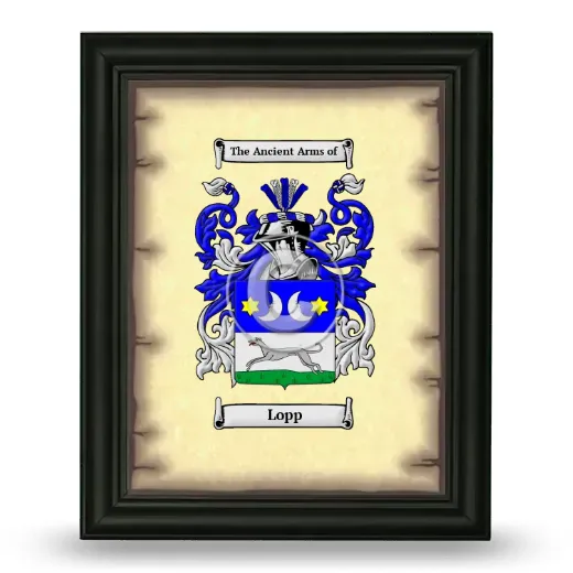 Lopp Coat of Arms Framed - Black