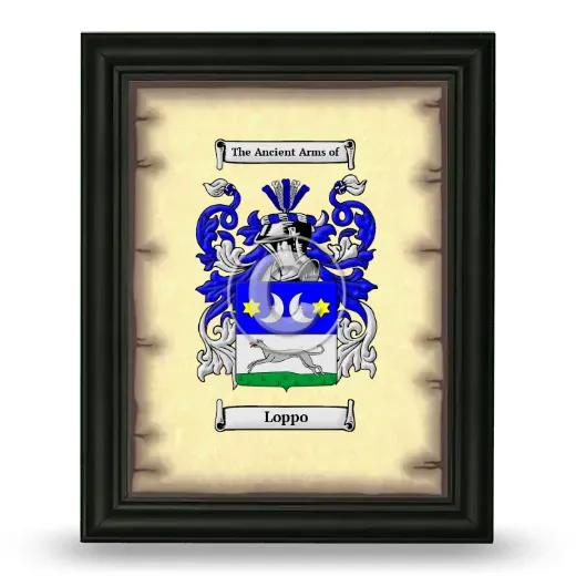 Loppo Coat of Arms Framed - Black
