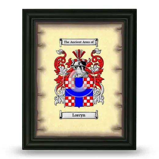 Lorcyn Coat of Arms Framed - Black