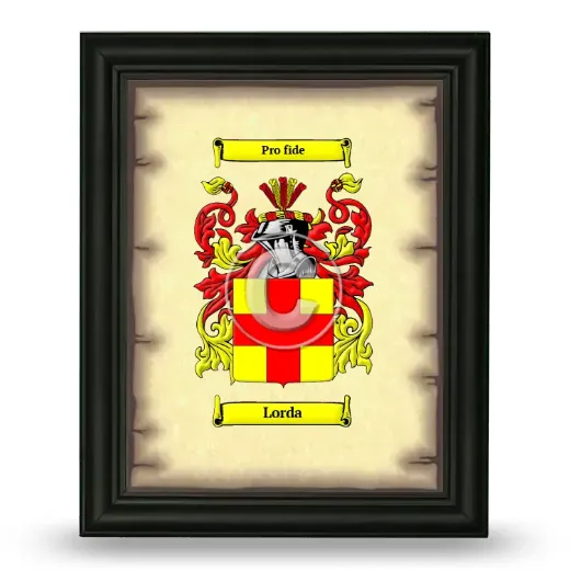 Lorda Coat of Arms Framed - Black