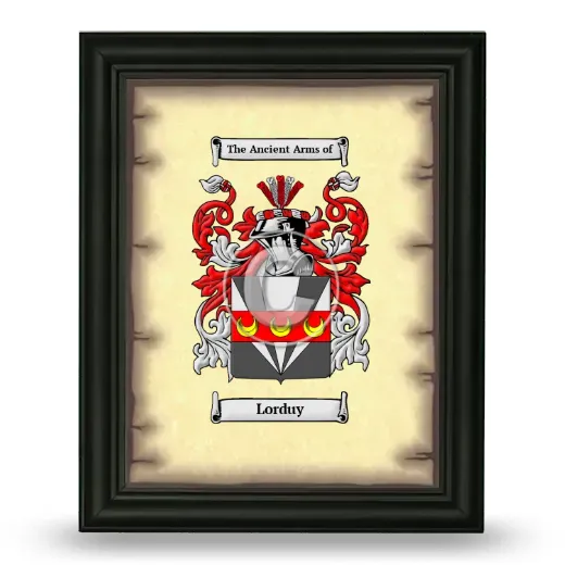 Lorduy Coat of Arms Framed - Black