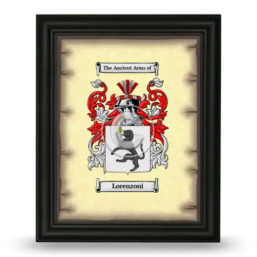 Lorenzoni Coat of Arms Framed - Black