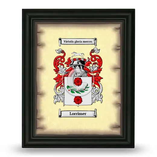 Lorrimer Coat of Arms Framed - Black