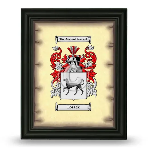 Losack Coat of Arms Framed - Black