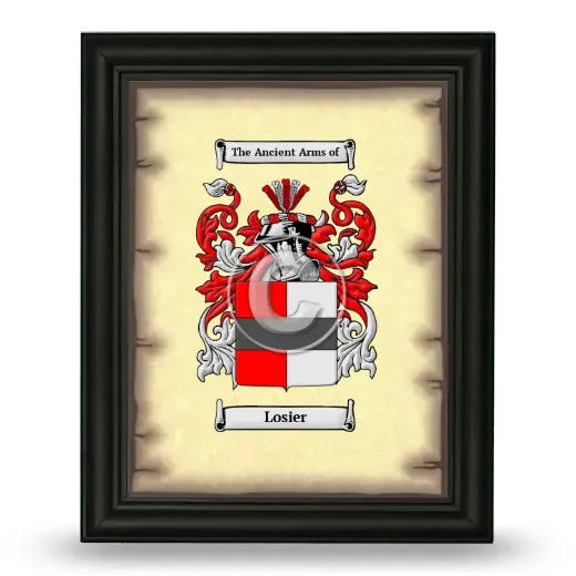 Losier Coat of Arms Framed - Black