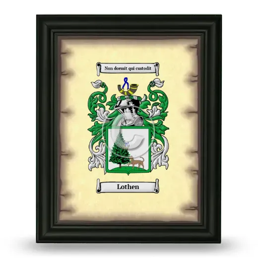 Lothen Coat of Arms Framed - Black