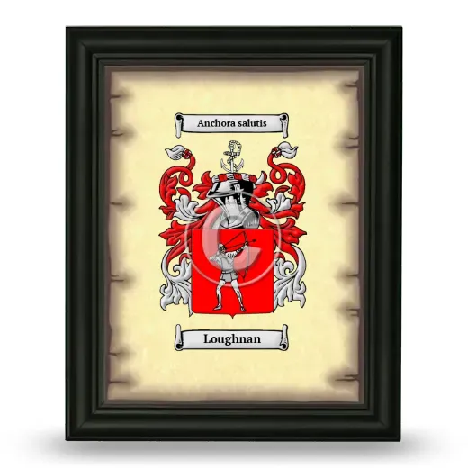 Loughnan Coat of Arms Framed - Black