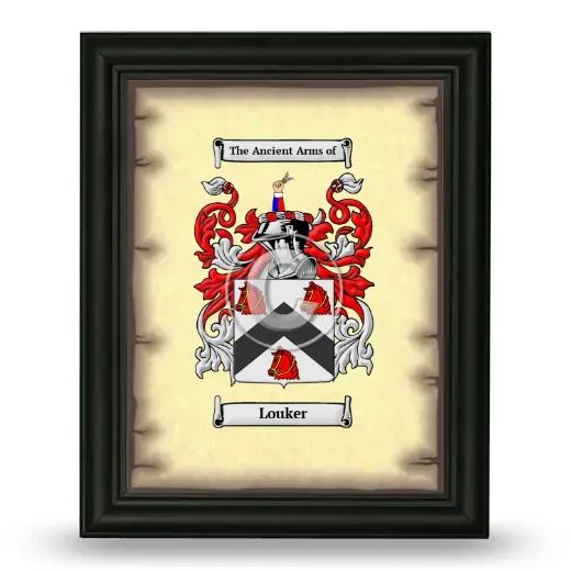 Louker Coat of Arms Framed - Black