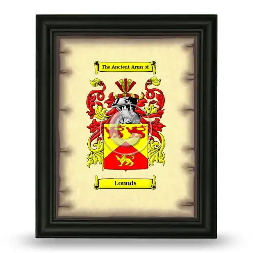Lounds Coat of Arms Framed - Black