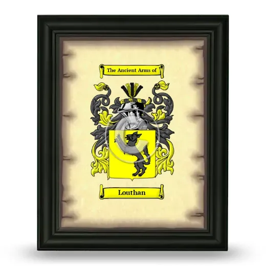 Louthan Coat of Arms Framed - Black
