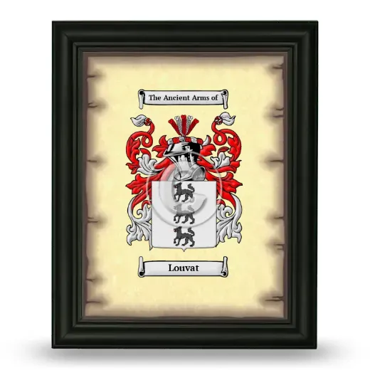Louvat Coat of Arms Framed - Black