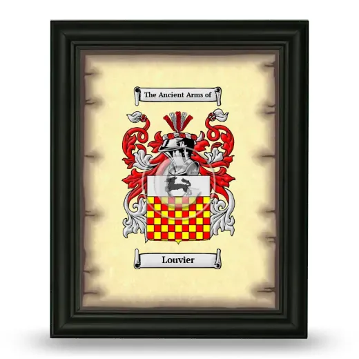 Louvier Coat of Arms Framed - Black