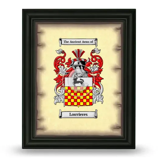 Louvieres Coat of Arms Framed - Black