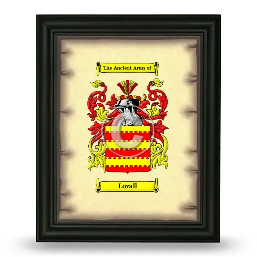 Lovall Coat of Arms Framed - Black