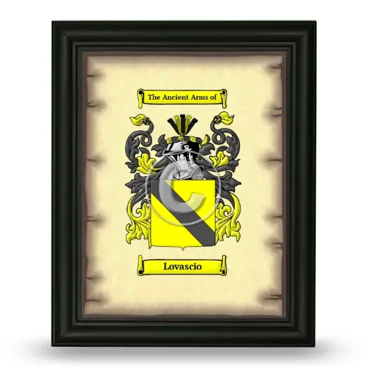 Lovascio Coat of Arms Framed - Black