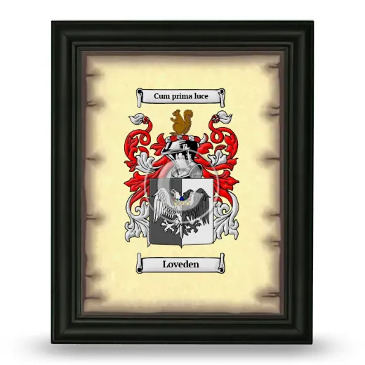Loveden Coat of Arms Framed - Black