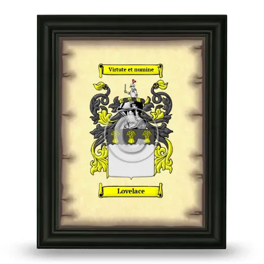 Lovelace Coat of Arms Framed - Black
