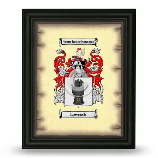 Lowcock Coat of Arms Framed - Black