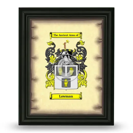 Lowman Coat of Arms Framed - Black