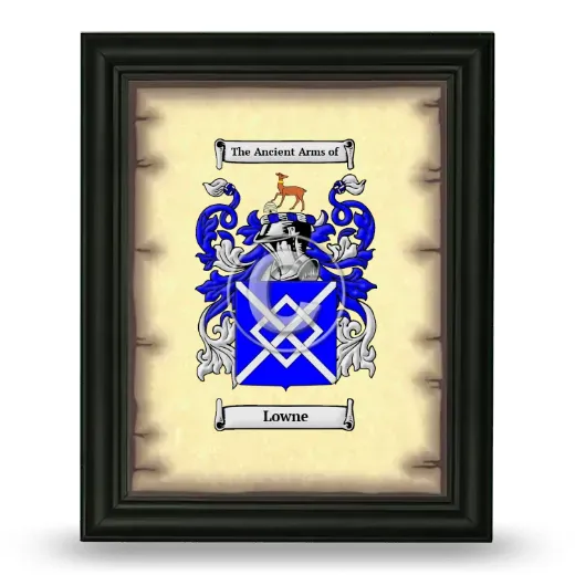 Lowne Coat of Arms Framed - Black