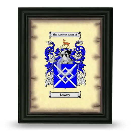 Lowny Coat of Arms Framed - Black