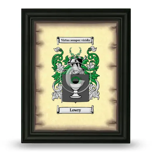 Lowry Coat of Arms Framed - Black
