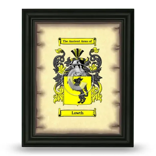 Lowth Coat of Arms Framed - Black