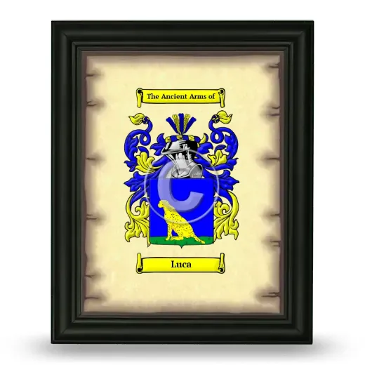 Luca Coat of Arms Framed - Black